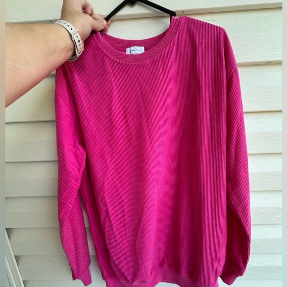 forever 3am Tops - Hot Pink Corded Pullover
